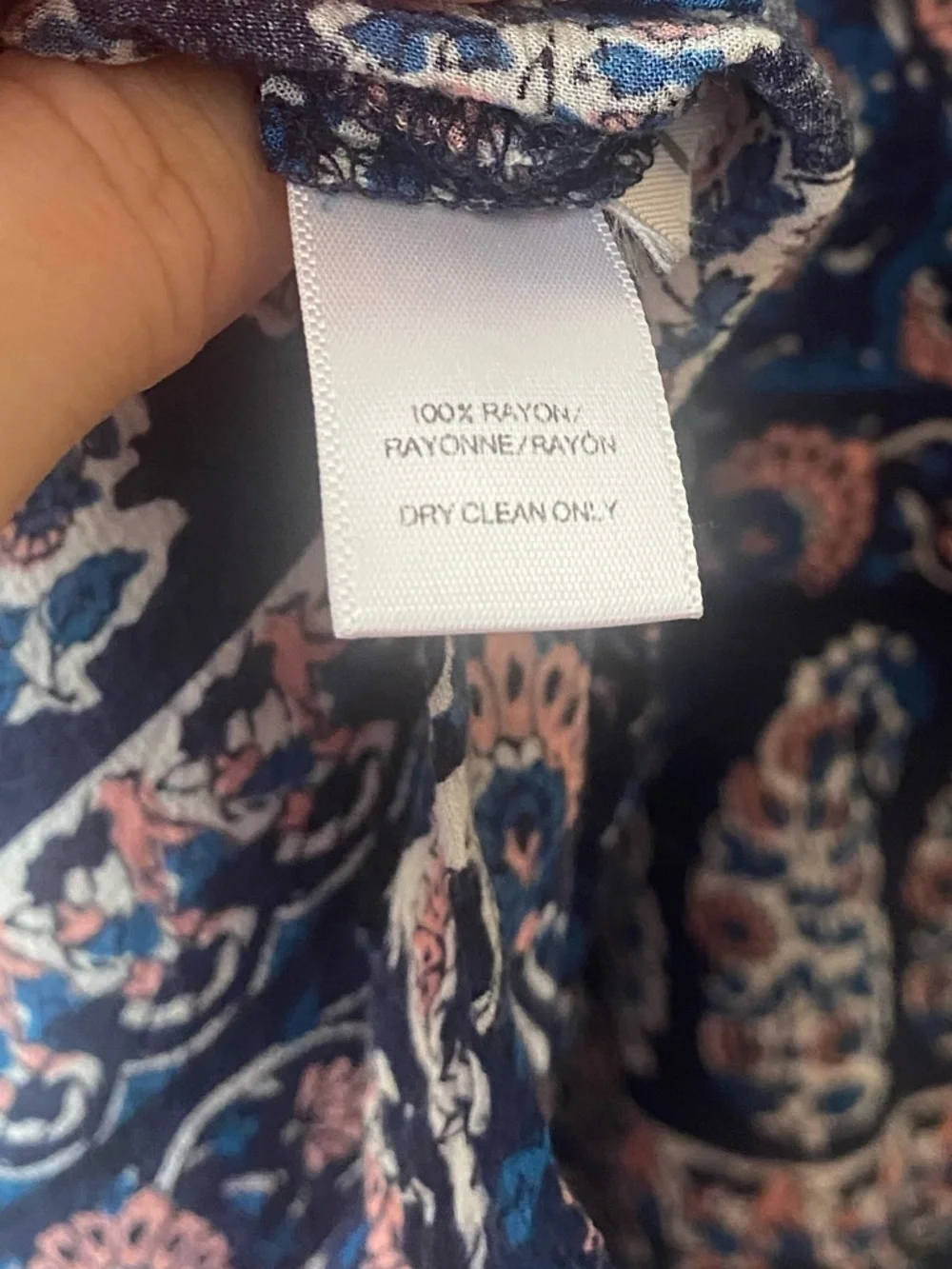 Loft blue white pink airy swingy sleeveless blouse top L - Picture 3 of 4